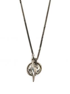 Alexander McQueen logo-pendant cable-link necklace