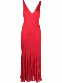 Alexander McQueen V-neck knitted midi dress
