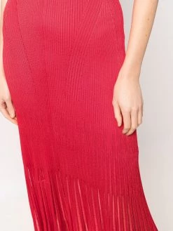 Alexander McQueen V-neck knitted midi dress