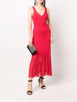Alexander McQueen V-neck knitted midi dress