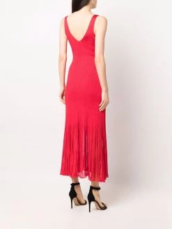 Alexander McQueen V-neck knitted midi dress