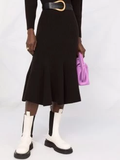 Alexander McQueen peplum hem ribbed-knit dress