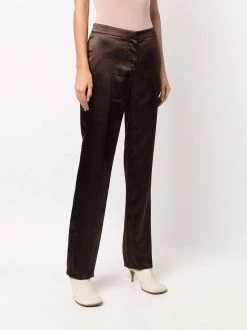 Alexander McQueen glossy finish straight-legged trousers
