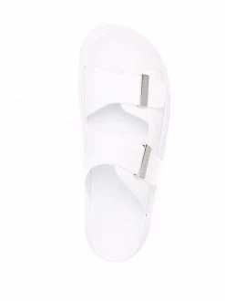 Alexander McQueen engraved-logo open-toe sandals