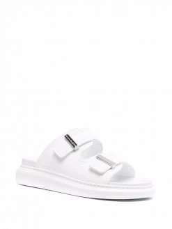 Alexander McQueen engraved-logo open-toe sandals