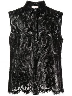 Alexander McQueen sleeveless lace shirt