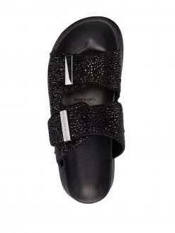 Alexander McQueen Hybrid crystal-embellished slide sandals