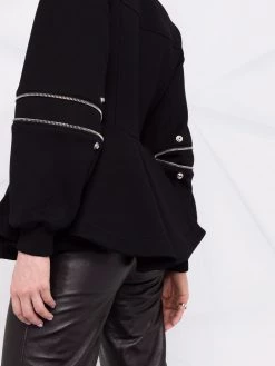 Alexander McQueen zip-detailed peplum sweatshirt