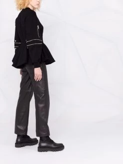 Alexander McQueen zip-detailed peplum sweatshirt