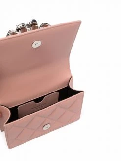 Alexander McQueen mini Jewelled Graffiti-logo print satchel