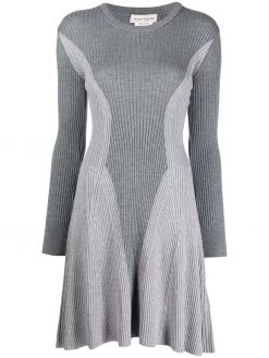 Alexander McQueen stretch-knit flared minidress