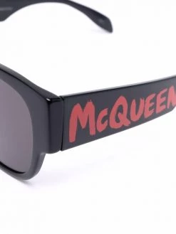 Alexander McQueen square-frame logo-print sunglasses
