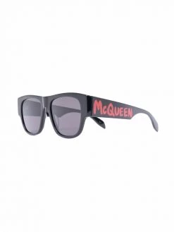 Alexander McQueen square-frame logo-print sunglasses