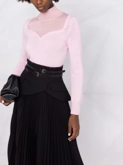 Alexander McQueen sweetheart neckline cashmere jumper