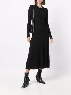 Alexander McQueen ribbed mid-length wool dress