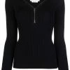 Alexander McQueen zip-detail ribbed-knit top