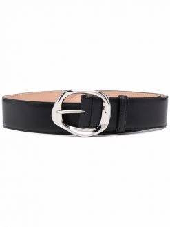 Alexander McQueen silver-tone buckle leather belt