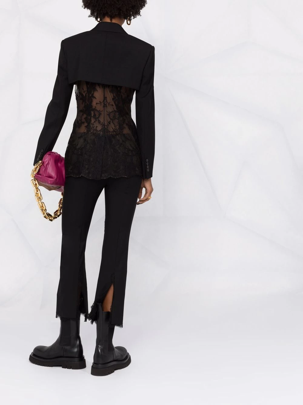 Cheap π₯° Alexander McQueen Lace trim tailored cropped trousers π 4 Alexander McQueen lace-trim tailored cropped trousers