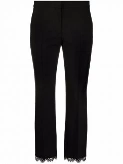 Alexander McQueen lace-trim tailored cropped trousers