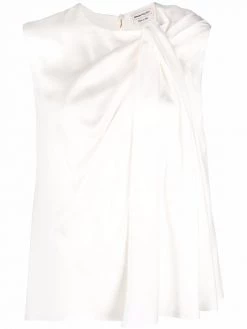 Alexander McQueen draped silk tank top