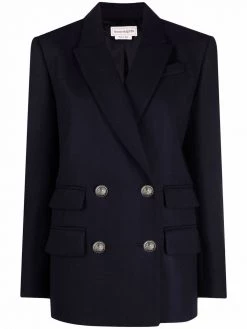 Alexander McQueen double-breasted wool-blend blazer