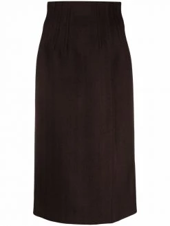 Alexander McQueen high-waisted slit-detail skirt