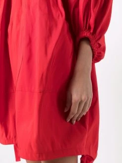 Alexander McQueen ruched-detail puff-sleeves dress