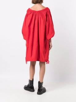 Alexander McQueen ruched-detail puff-sleeves dress