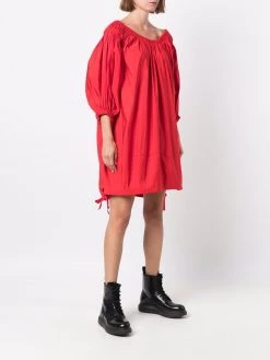 Alexander McQueen ruched-detail puff-sleeves dress