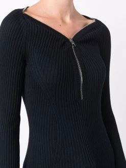 Alexander McQueen ribbed-knit half-zip top