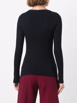 Alexander McQueen ribbed-knit half-zip top