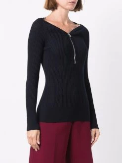 Alexander McQueen ribbed-knit half-zip top
