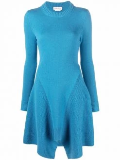 Alexander McQueen curved-hem cashmere knitted dress