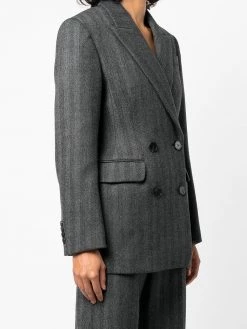 Alexander McQueen vertical-stripe double-breasted blazer