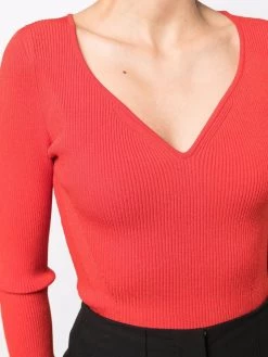 Alexander McQueen V-neck ribbed-knit jumper