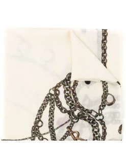 Alexander McQueen chain-link print wool scarf