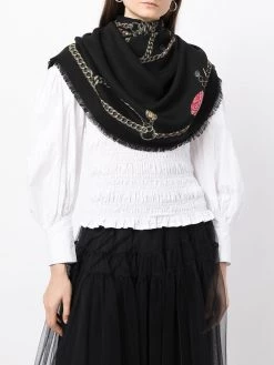 Alexander McQueen chain-print wool scarf