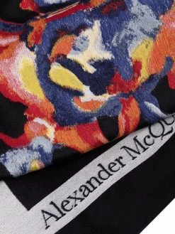 Alexander McQueen skeleton graphic-print fringed scarf