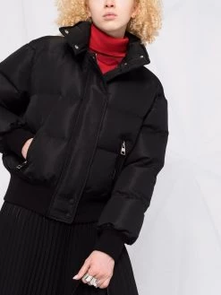 Alexander McQueen logo-print hooded puffer jacket