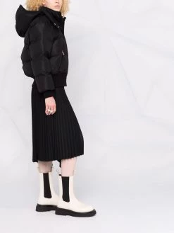 Alexander McQueen logo-print hooded puffer jacket