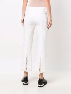 Alexander McQueen lace-panel cropped trousers