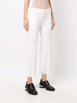 Alexander McQueen lace-panel cropped trousers
