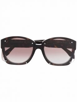 Alexander McQueen tortoiseshell-effect oversized-frame sunglasses