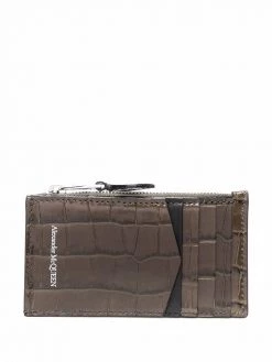 Alexander McQueen crocodile-effect leather wallet