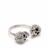 Alexander McQueen crystal-embellished skull ring