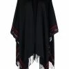 Alexander McQueen fringed knit logo-edge poncho