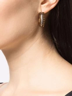 Alexander McQueen engraved logo hoop earrings