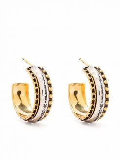 Alexander McQueen engraved logo hoop earrings