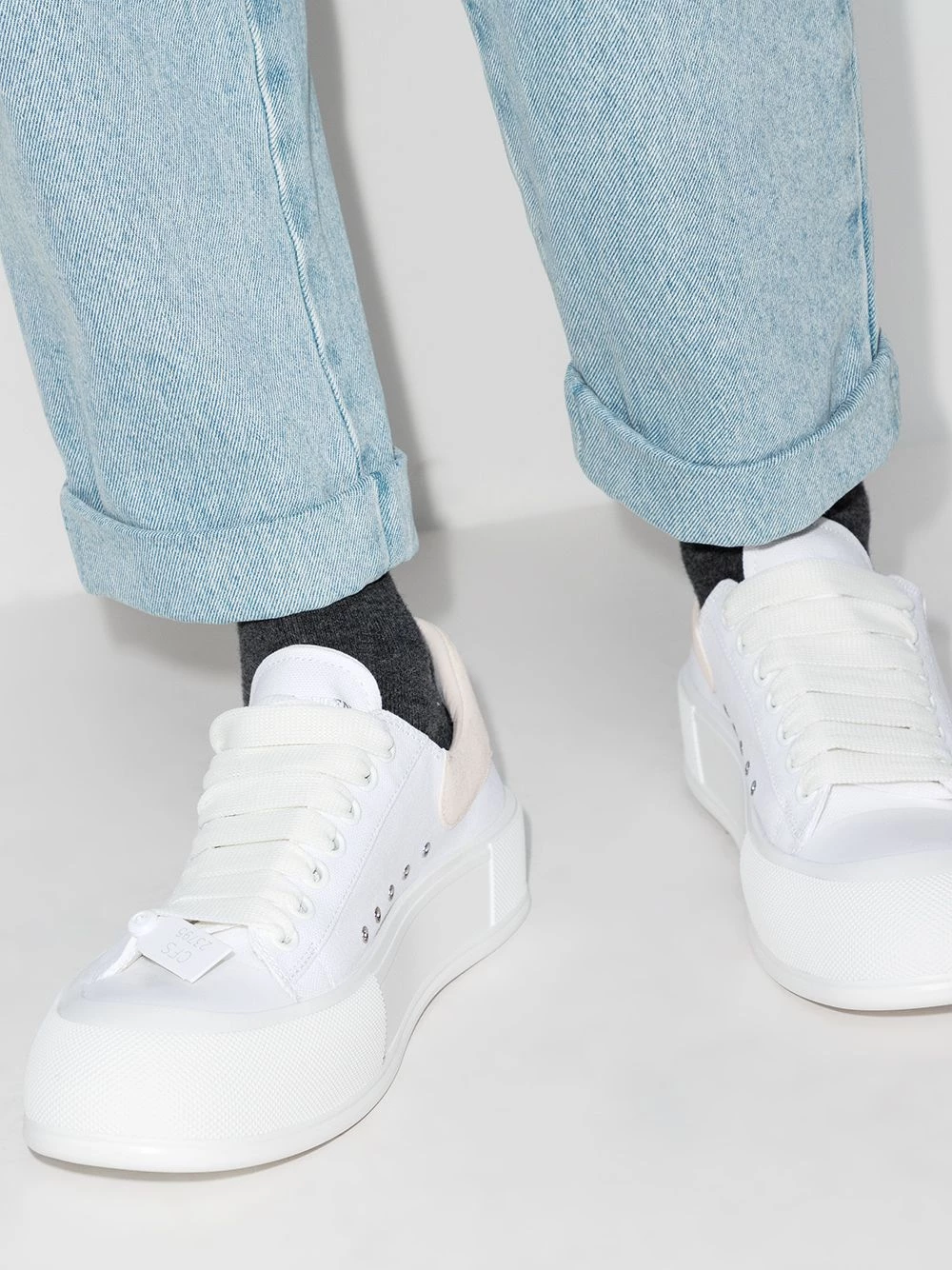 Promo 🥰 Alexander McQueen Deck Plimsoll lace up 👟 sneakers 🔥 5 Alexander McQueen Deck Plimsoll lace-up sneakers