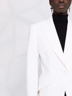 Alexander McQueen lace-panel single-breasted blazer